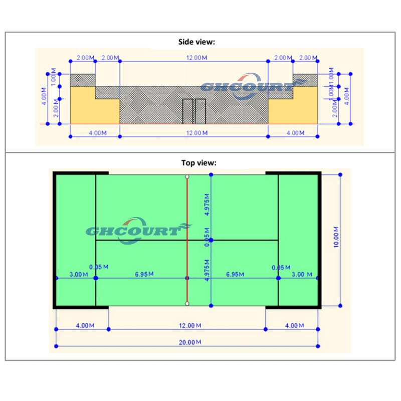 padel court size