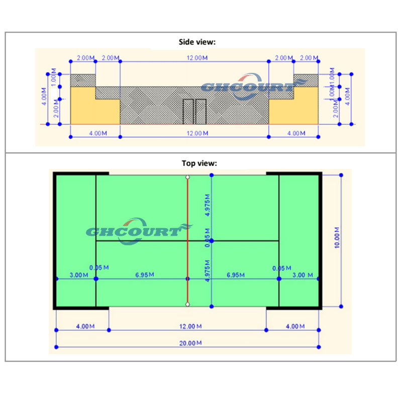 padel court size